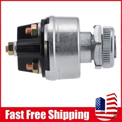 Universal Ignition Switch 12V-24V Metal For Car Tractor Trailer w/ 2 Keys Silver