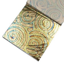 25PCS 5"x5" Imitation Gold Foil Variegated Metallic Leaf for DIY Crafts