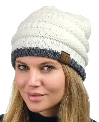Hot item! CC Beanie New Women's Knit Slouchy Thick Cap Hat Unisex Solid Color - Picture 284 of 391