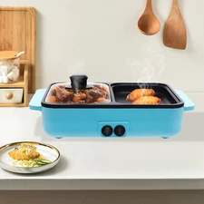 Multifunctional Electric Baking Tray Electric Hot Pot and Frying Pan BBQ Grill