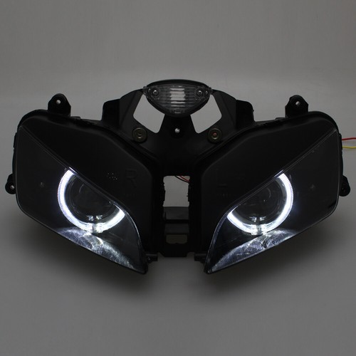 Headlight Assembly White Angel Eye Halo + White Eye For Honda CBR600RR 2003-2006 - Picture 7 of 13