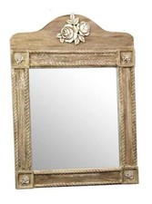 SPECCHIO RETTANGOLARE LEGNO h78*50 CM CLASSIC SHABBY CHIC MODERNO ROSE MARRONE