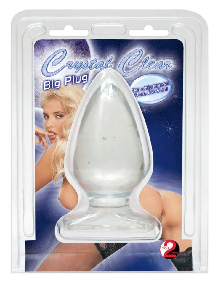 Butt Plug Anale Crystal Clear Big trasparente Punta arrotondata penetrazione ano - Immagine 2 di 2