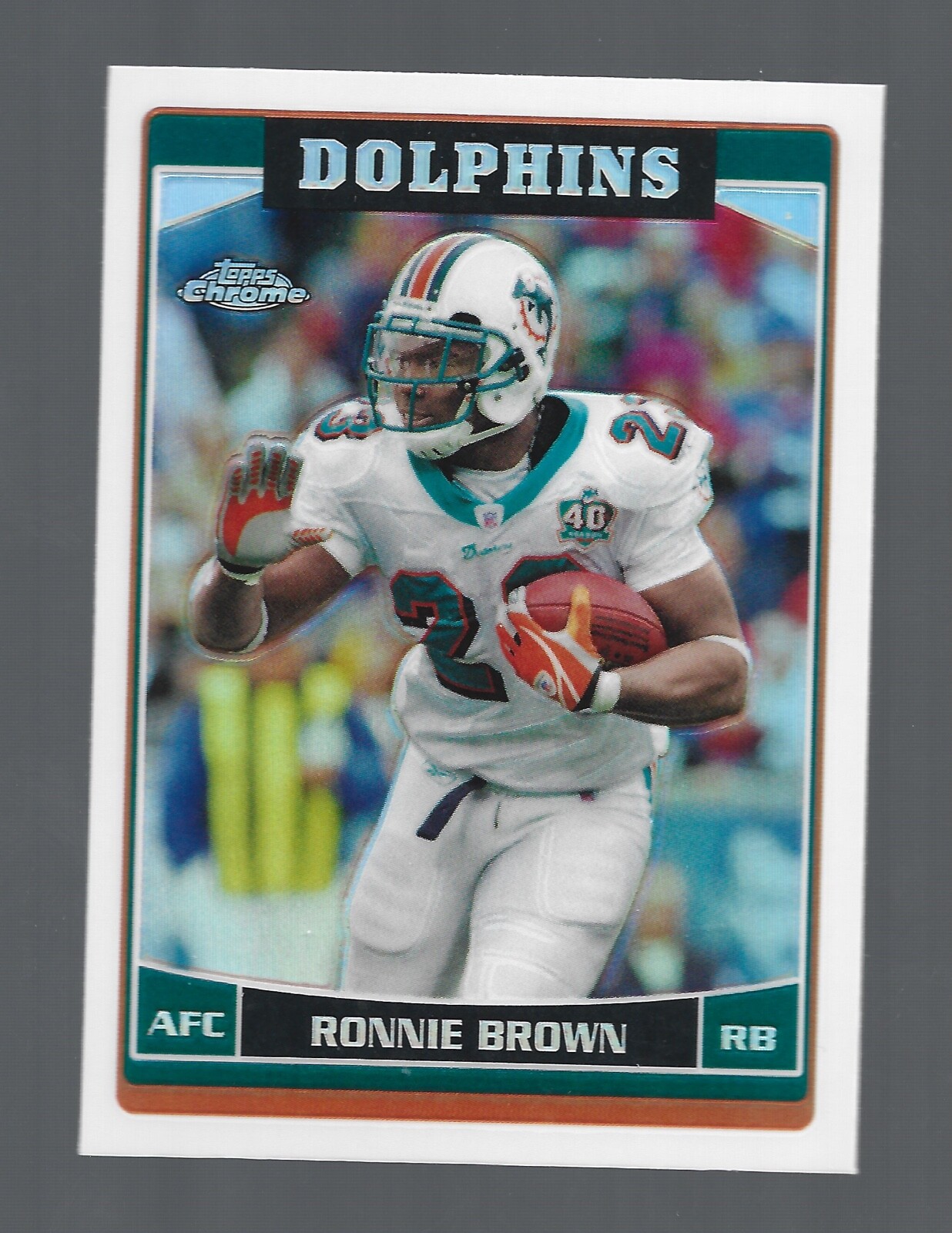 2006 Topps Chrome Refractor 103 Ronnie Brown Miami Dolphins Football Insert Card