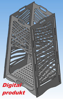 Vertical fire pit. Garden decoration. Tiger stripe. DXF files for plasma, laser.