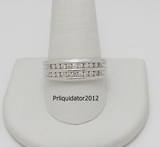 MENS 1/2CT NATURAL ROUND DIAMOND WEDDING BAND BRIDAL RING 10K WHITE GOLD