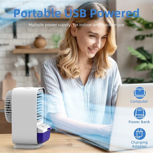 2- Personal Evaporative Mini Air Cooler Portable Evaporative AC Unit ice 3 speed - Picture 4 of 9
