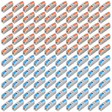 100pcs Lever Wire Connectors Compact 1-in-1-Out Electrical Terminals 24-12 AWG