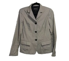 Lafayette 148 New York Checked Blazer Womens 4 Black White Lined Office Career