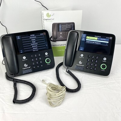 2 Caption Call Phones Hearing Impaired Touch Screen Model 67Tb w/ Manual Tested