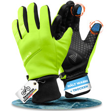 MIVELO Fahrradhandschuhe Winter Handschuhe wasserfest winddicht gelb