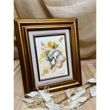 Signed Wood Framed Painting Timeless Bloom