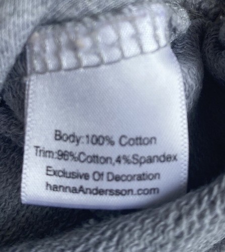 Hanna Andersson Butterfly Sweatshirt Girl Embroidered Gray Size 5 110cm - Picture 6 of 6