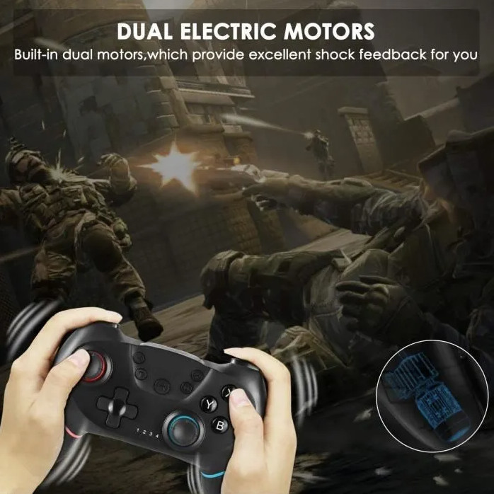 Manette Nintendo Switch sans fil Bluetooth Pro rechargeable PC Windows, pack de 2 - 3