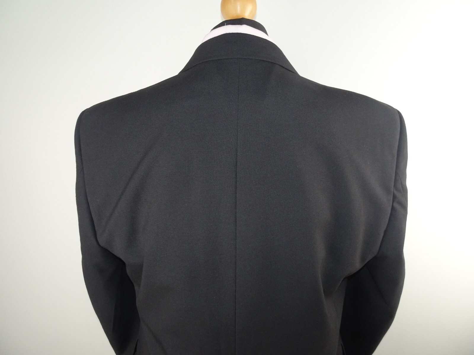 M&S Dinner Suit Tuxedo JACKET Black Satin Lapel Single Breasted SIZE
