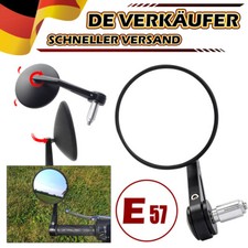 2x Motorrad 360° Lenkerendenspiegel Lenker Spiegel E-Mark 7/8" Aluminium Schwarz