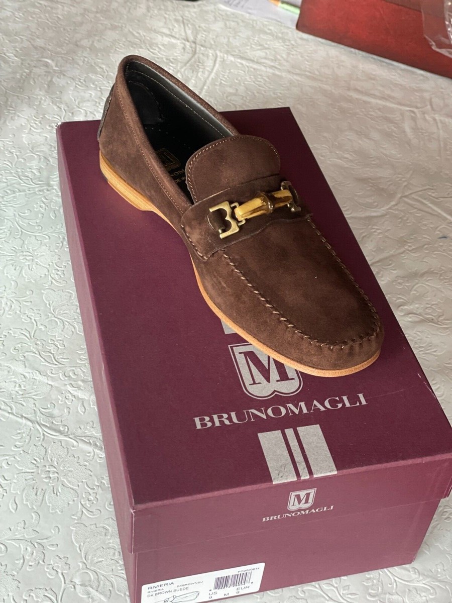 Bruno Magli Mens Rivieria Dark brown suede shoes size 9, 100  display picture 1