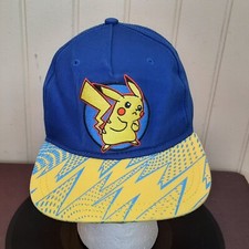 Pokemon Pikachu Snapback Hat Cap YOUTH Blue Yellow Lighting Bolts 2016 Licensed