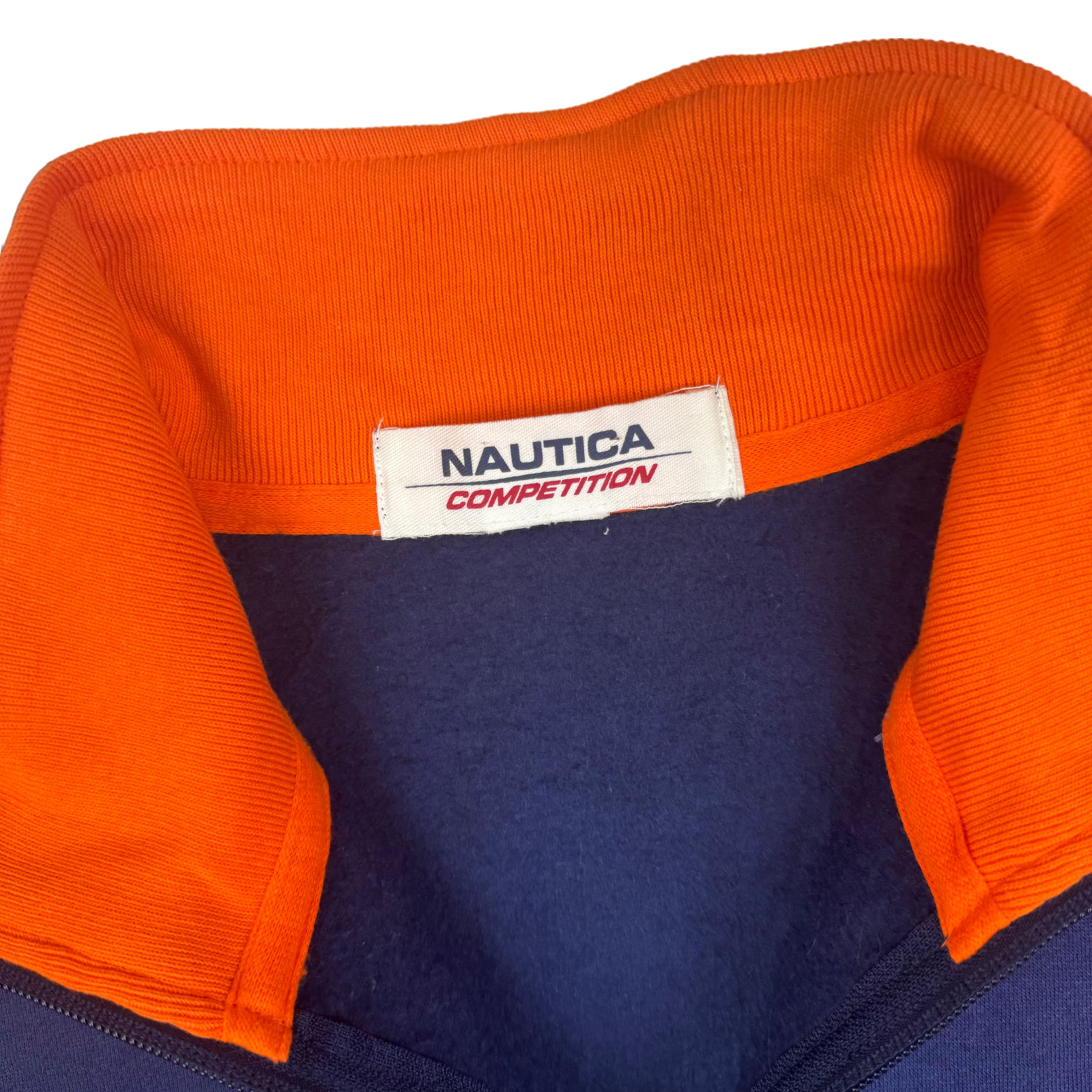 Nautica Competition Blue Orange Half Zip Sweatshirt Men's Large image 4