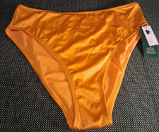 Wild Fable High leg Bikini Swimsuit Bottom Women Orange Sheen