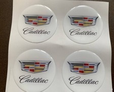 4st Aufkleber Cadillac Logo für Radkappen Nabendeckel Felge Silicone Embleme