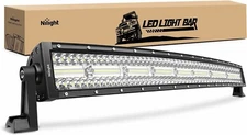 Nilight 33 Inch LED Light Bar 256 LED Chips 9860LM Curved Triple Row Spot Flood