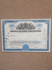 Boston And Maine Corp 1969 10 SharNice U.S. Share Certificate In Great Condition