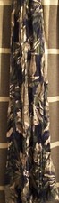 Abstract Floral Print Scarf Fringe Lightweight Summer Spring Maxi Dress Express