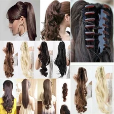 Cheap Price Claw Clip On Pony Tail Ponytail Clip In Hair Extensions 18" 21" j52