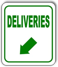 DELIVERIES DIRECTIONAL GREEN Arrow Variations Metal Aluminum composite sign