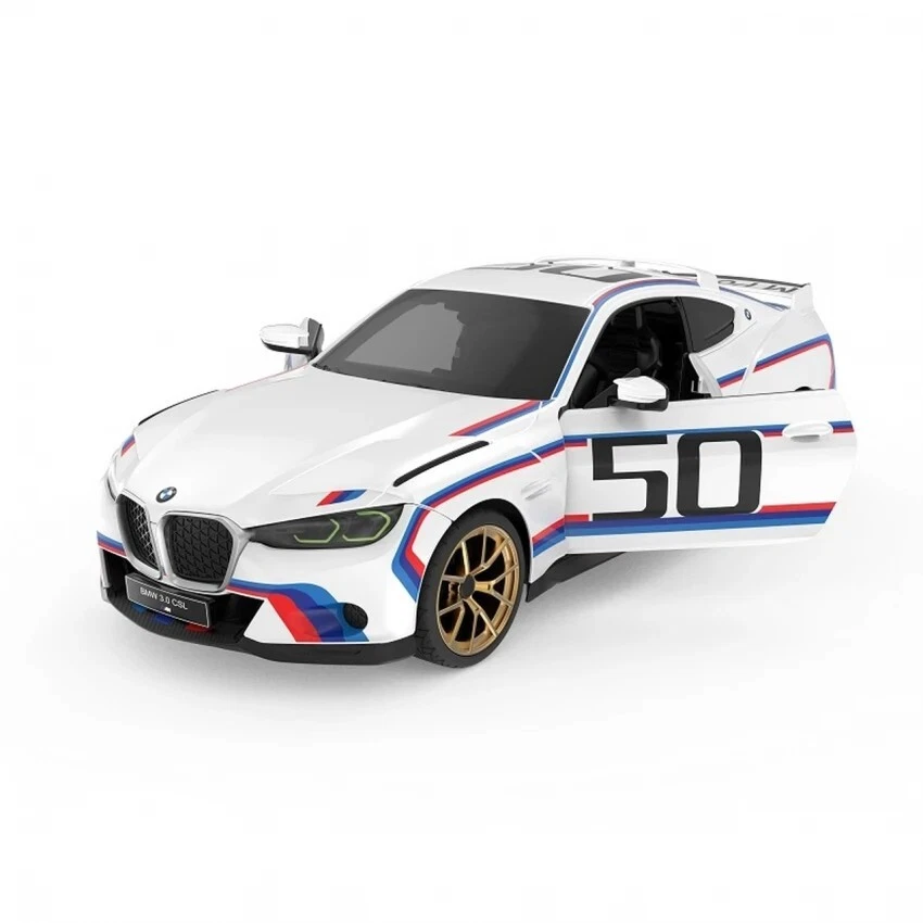 Rastar 92800 1:14 Scale RC BMW 3.0 CSL Model Kids Toy Car with Remote - White - Image 2 of 3