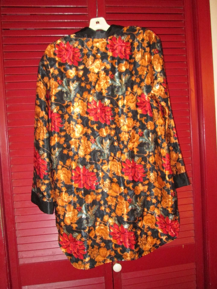 De Colección L.A. Intimates Multi Floral Botones Bolsillo Camisa de Noche Vestido Bata Para Mujer M Foto 4 de 4