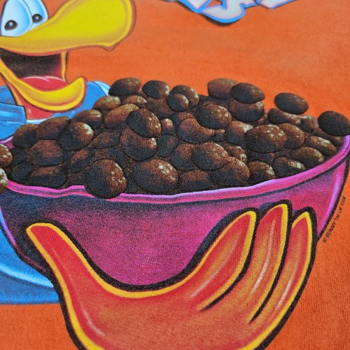 T-shirt arancione Cocoa Puffs cereali taglia XL con grafica gonfia / lettere - Foto 4 di 8