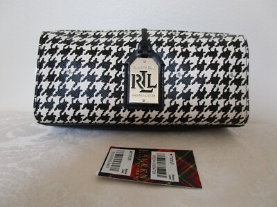 Lauren by Ralph Lauren Black White Cream Cosmetic Case Makeup Bag Rare New  - Main Image