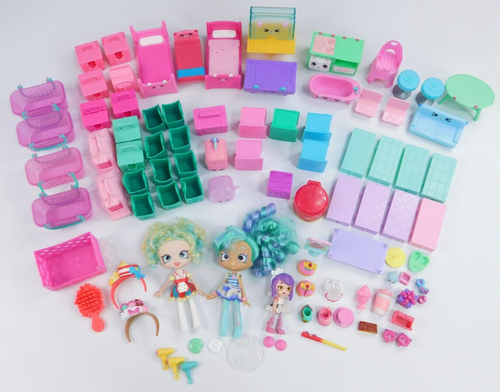 Shopkins Huge Lot of Over 130 Pieces Plus Accessories, Toy Figures