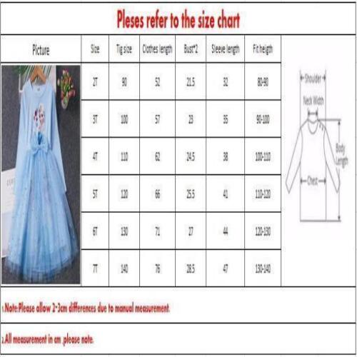 New Kinder Mädchen Cosplay Kleid Langarm Cartoon Prinzessin Anna Elsa Kleid DE - Bild 7 von 14