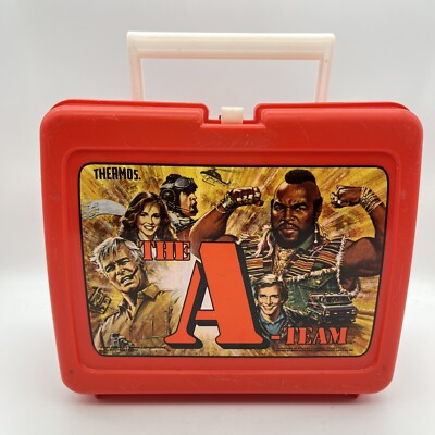 オ*レ様 エンプティー Vintage A-Team Mr. T Plastic Lunch Box 1983 Red No Thermos