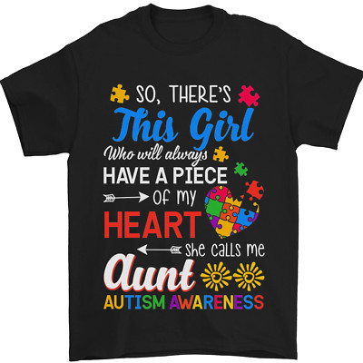 She Calls Me Aunt Autistic Autismus Tante ASD Herren T-Shirt 100% Baumwolle