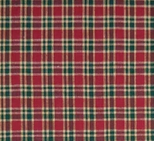 Christmas HOMESPUN Fabric All Cotton 49 Red Dark Green Nat BY THE YARD Free Ship