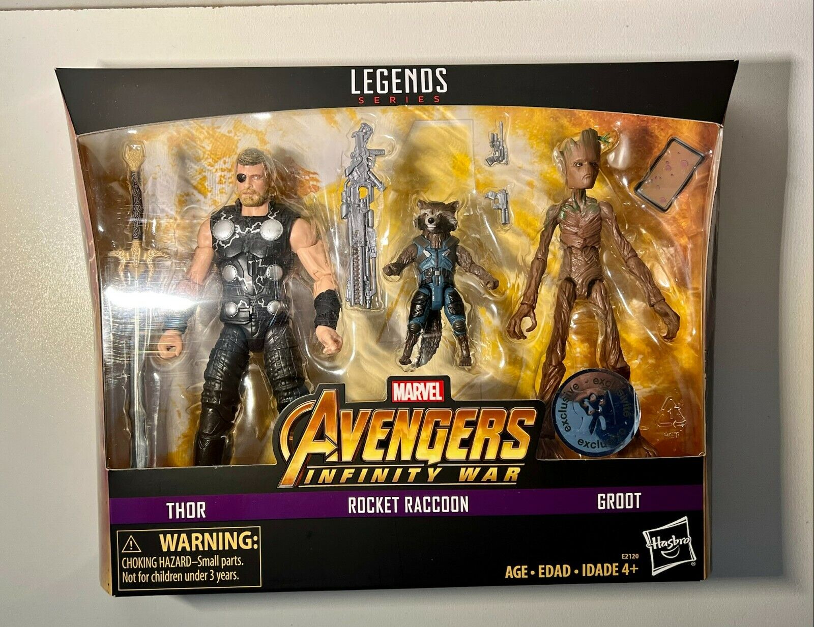 Marvel Avengers Infinity War Thor Groot & Rocket Exclusive Action Figure  3-Pack 