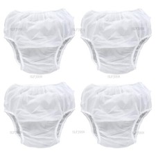 4Pack TPU Diaper Cover Unisex Incontinence Pants Waterproof Frosted Reusable
