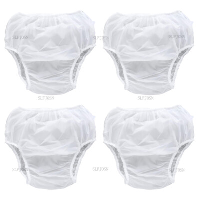 4Pcs Reusable TPU Diaper Cover Unisex Incontinence Pants Waterproof Frosted 