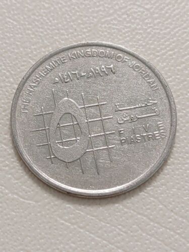JORDAN 5 PIASTRES 1996 AH 1416 free UK post Kayihan Coins T102 - Afbeelding 1 van 2