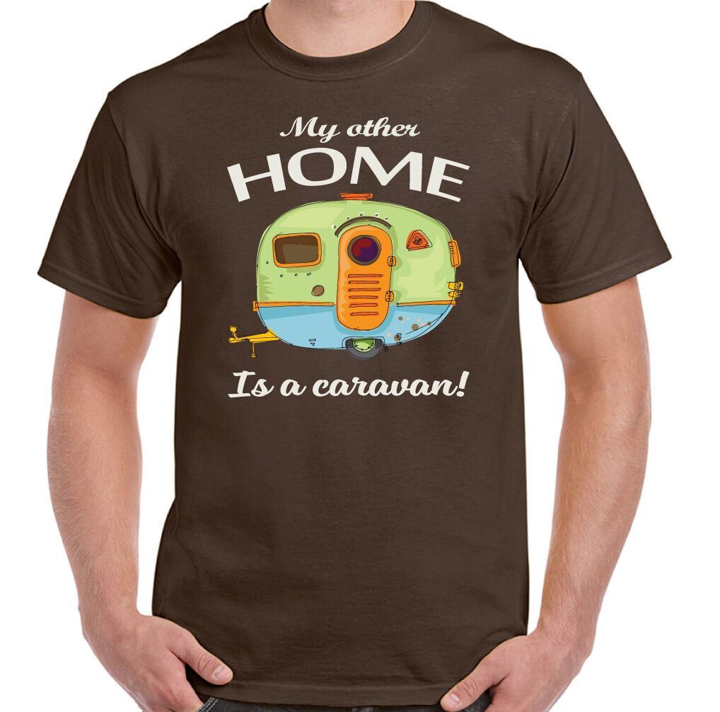 ALTRA My Other Home Is A Caravan Mens Funny Caravanning T Shirt Camping Awning Rally