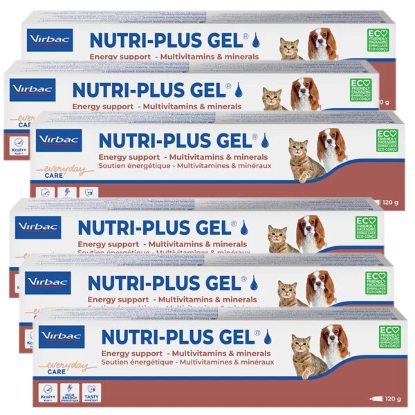 Nutri-plus Gel 6 x 120g zur Nahrungsergänzung, Rekonvaleszenz, Hund Katze virbac