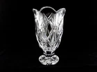 Vintage Waterford Crystal 7" Scalloped Footed Vase Signed Seahorse Mark