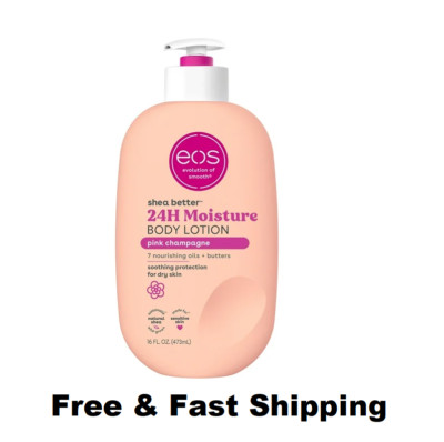 eos Shea Better Body Lotion for Dry Skin, Pink Champagne, 16 fl oz