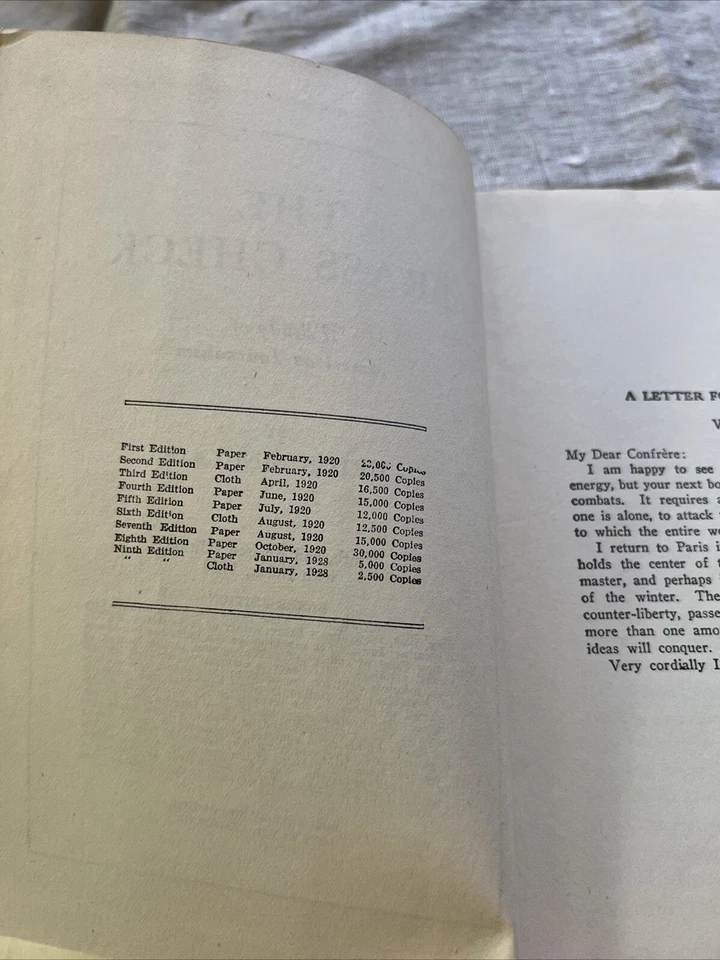 THE BRASS CHECK Upton Sinclair 1928 RED CLOTH BINDING Very Good Condition - Image 2 of 4