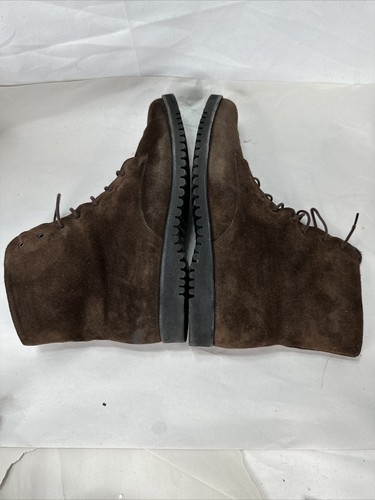SALVATORE FERRAGAMO Brown Suede Furl Lined Lace Up Ankle Boots Booties 9.5 A4 - Picture 5 of 14