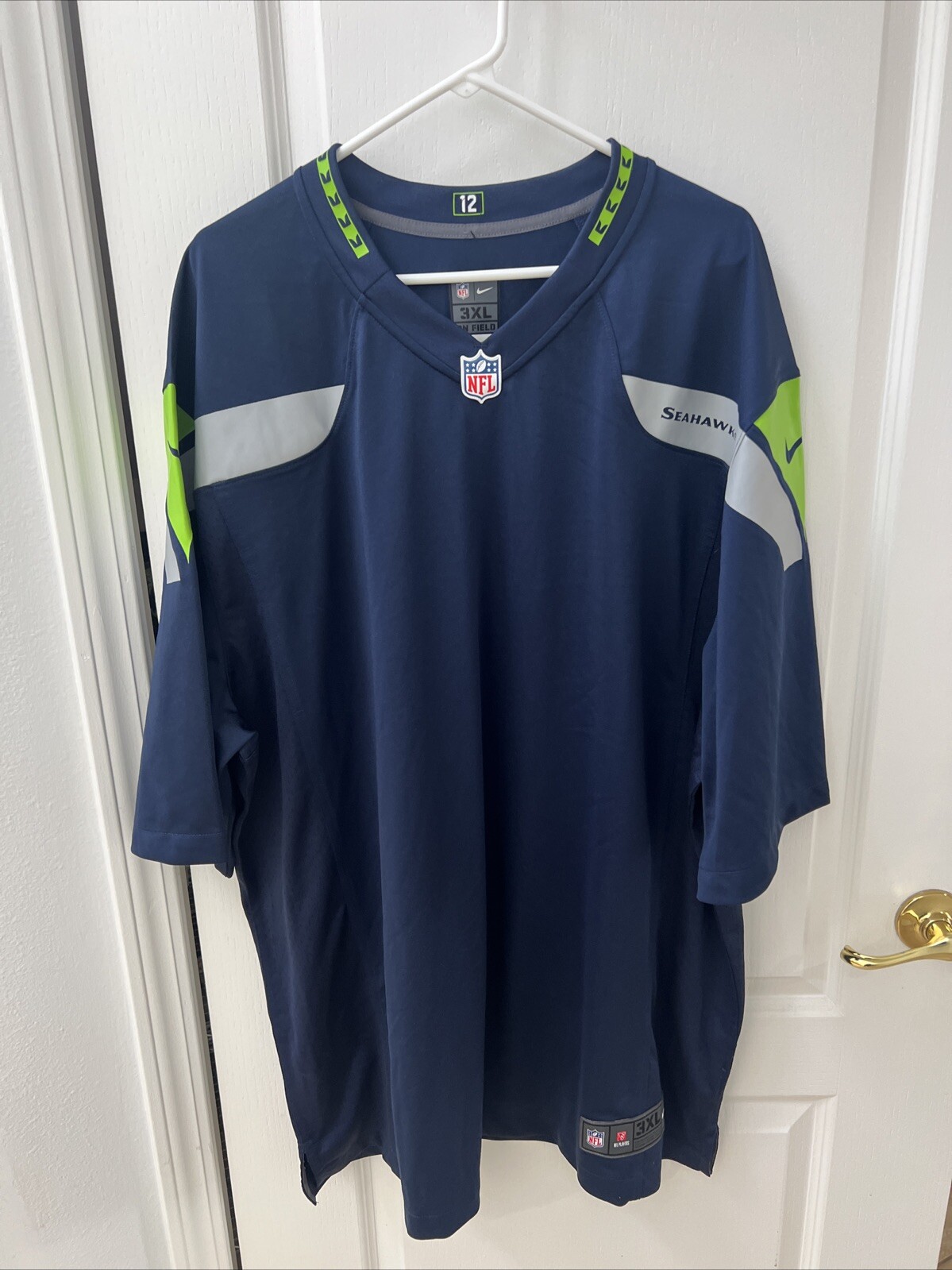 Nike On Field Seattle Seahawks Blank Jersey Men's 3XL Blue